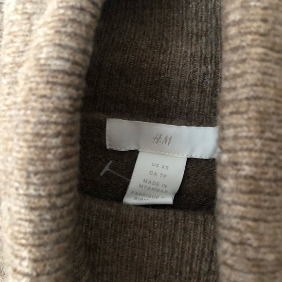 H&M Wool Blend Turtleneck Tunic in Brown Size XS - Picture 3 of 7